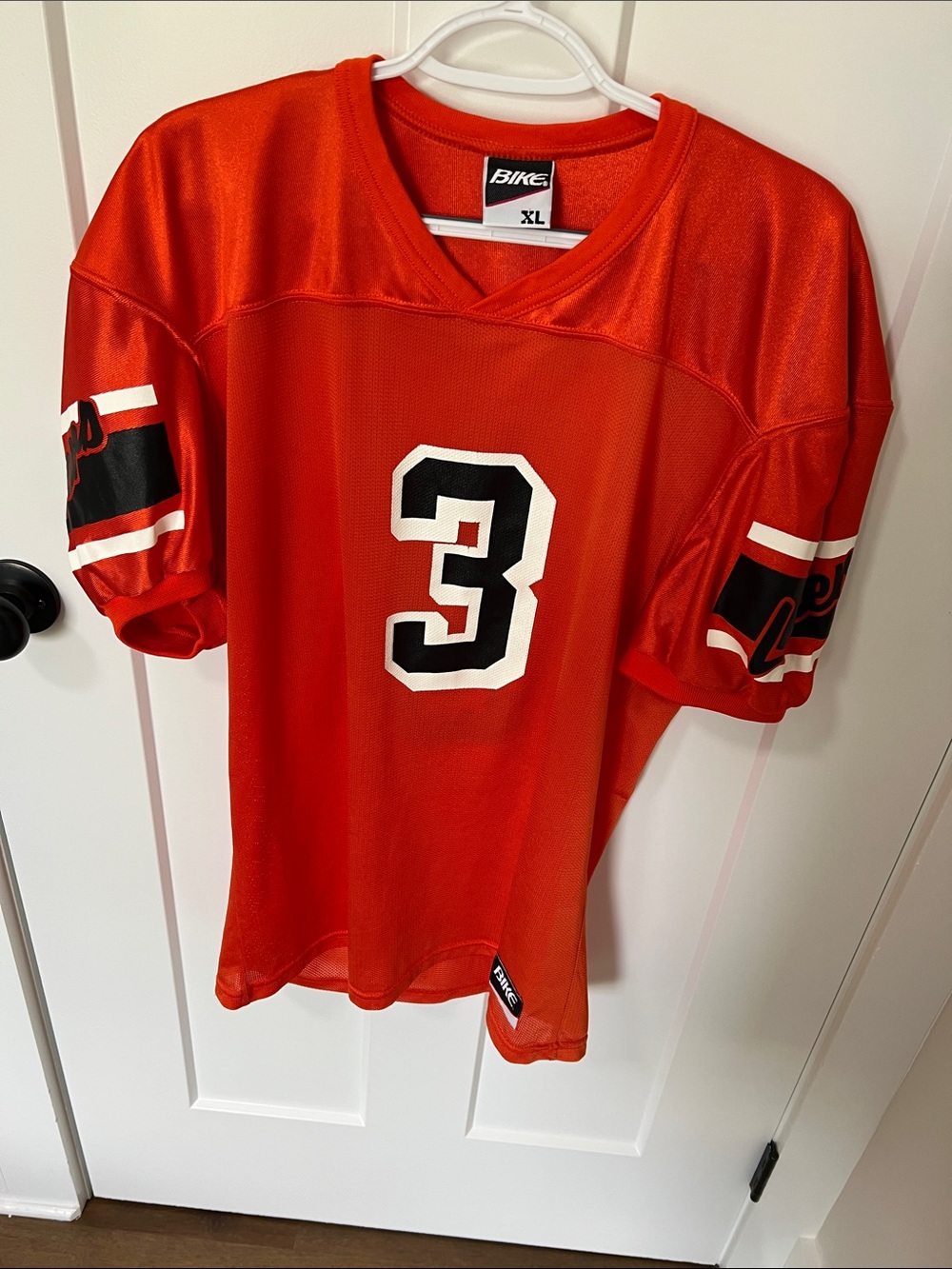 Vintage BIKE Brand Orange Block Number 3 Football Jersey XL